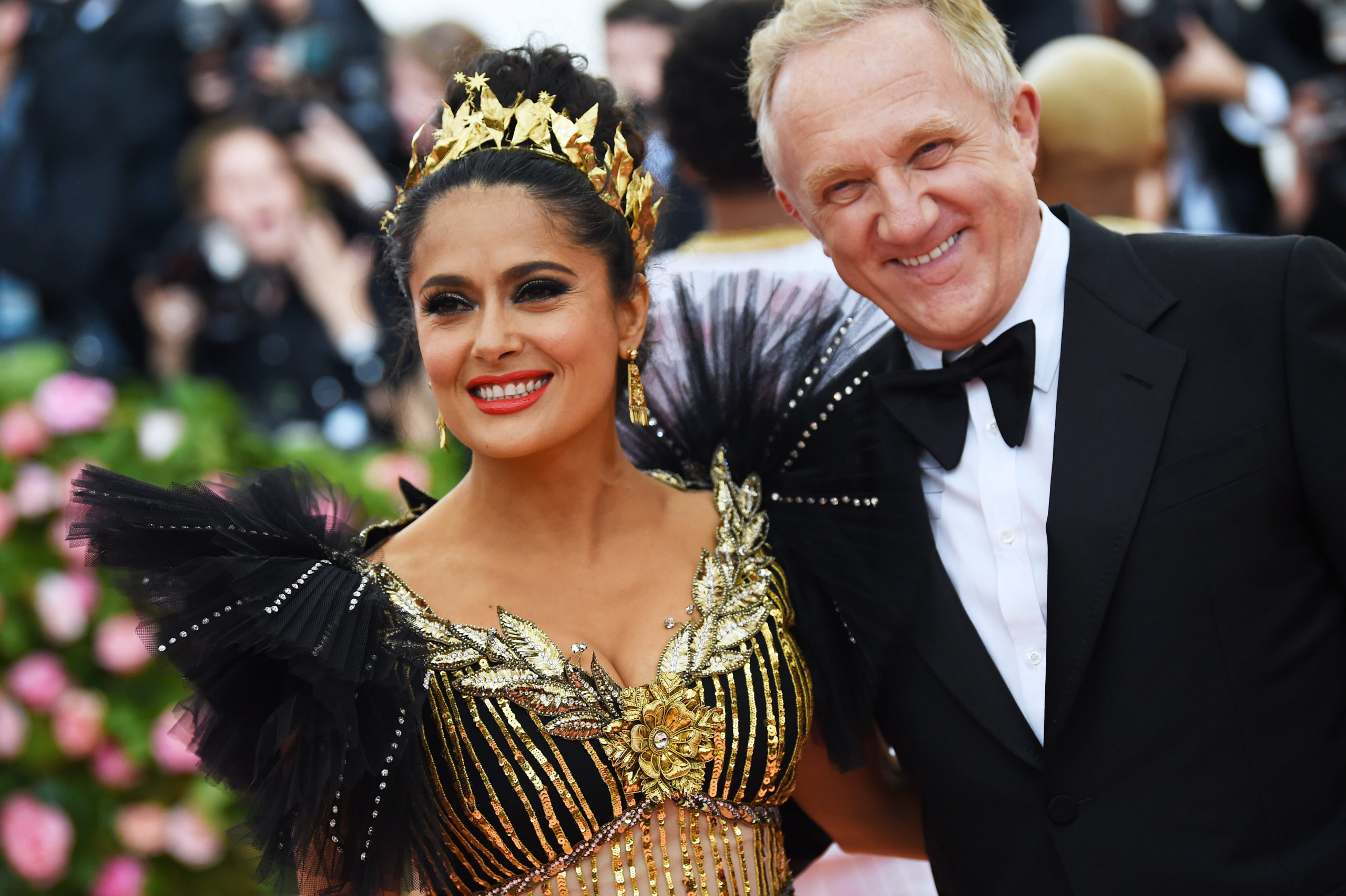 NEW YORK, NEW YORK - MAY 06: Salma Hayek and François-Henri Pinault attend The 2019 Met Gala Celebrating Camp: Notes on Fashion at Metropolitan Museum of Art on May 06, 2019 in New York City. (Photo by Dimitrios Kambouris/Getty Images for The Met Museum/Vogue)