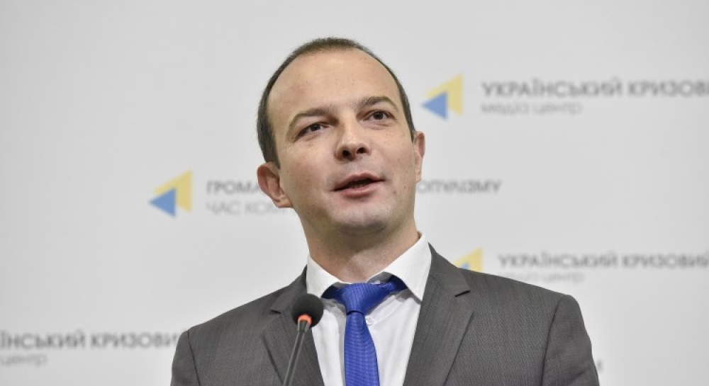 Народный депутат Егор Соболев во время пресс-конференции "Формирование Высшего антикоррупционного суда Украины", в Киеве, 1 ноября 2018 г. Фото Брессонова Ани / УНИАН